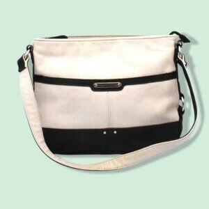 Stone Mountain Leather Black & White Shoulder Bag